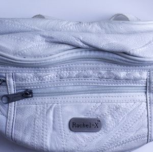 Vintage White leather fanny pack Bum Bag